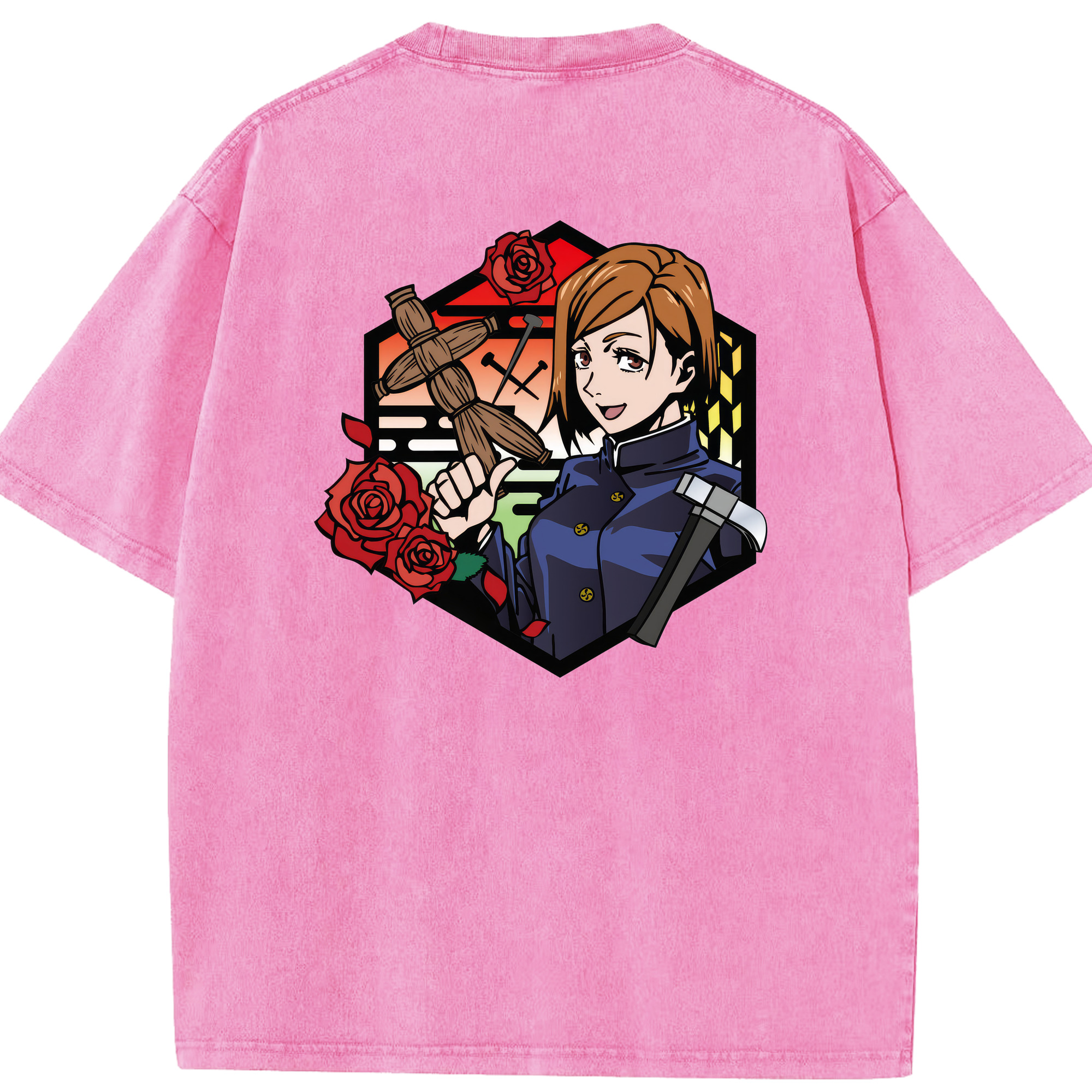 （画像用） 呪術廻戦 Jujutsu Kaisen 綿100% ヴィンテージ風 半袖Tシャツ（背面プリント）